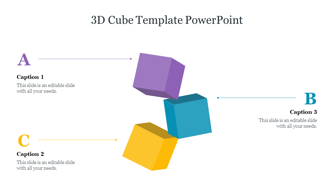 3D Cube Template PowerPoint